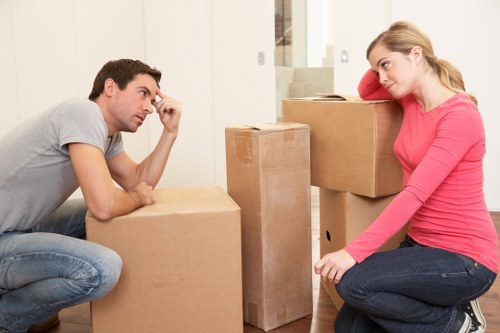 Professional movers loading a truck
